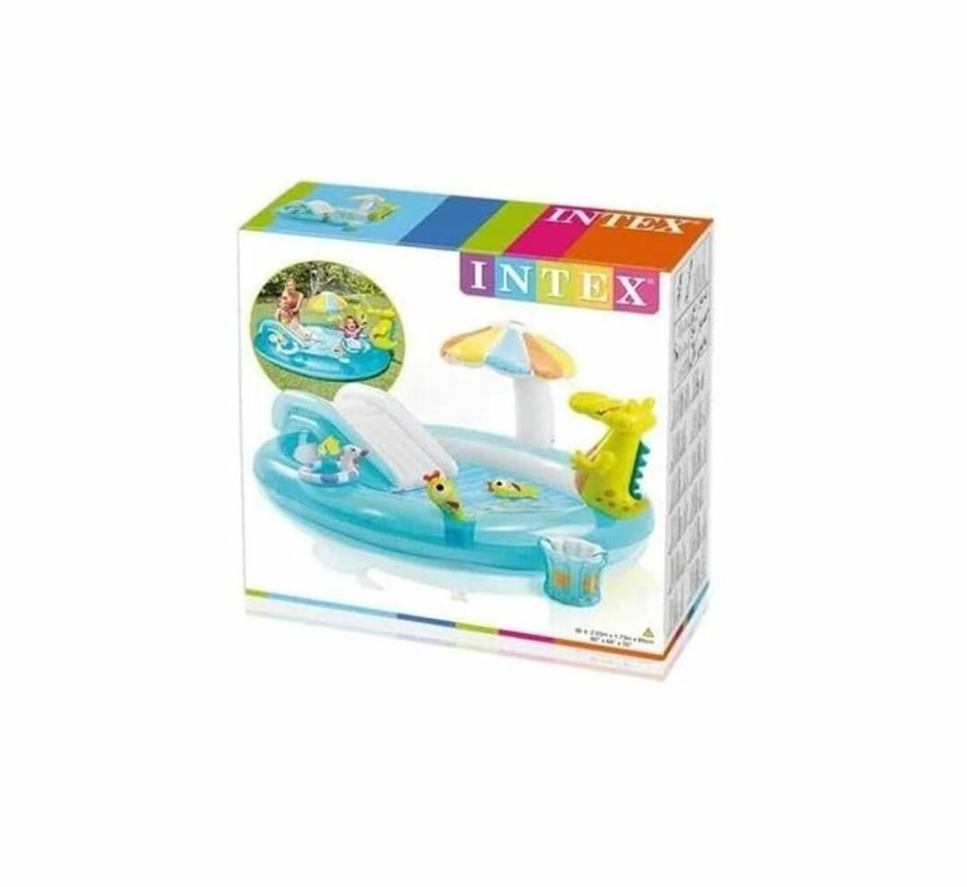 OUTDOOR INFLATABLE GATOR POOL WATER PLAY SWIM CENTER 57165NP