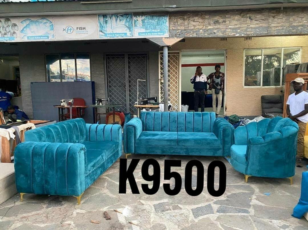 A set of beautiful and soft home furniture blue