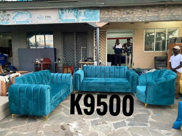 A set of beautiful and soft home furniture blue