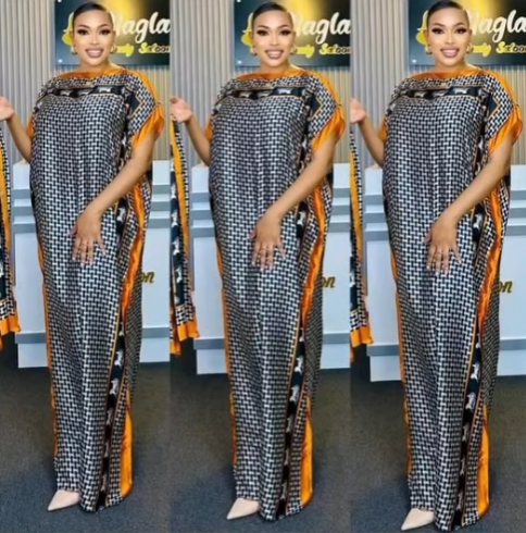 Women's Long Dress with Print and Headband