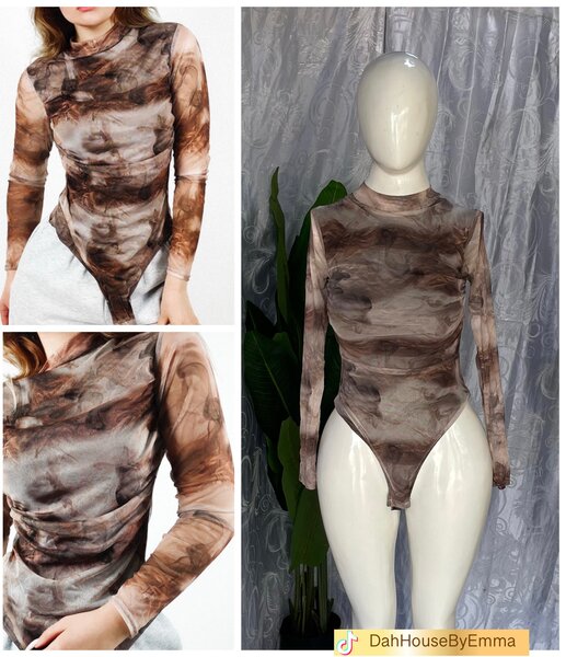 Body moulant à manches longues