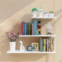 Set of 3 Wall Mount Shelves Floating Lightweight Book Shelf