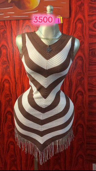 Robe trapèze à rayures