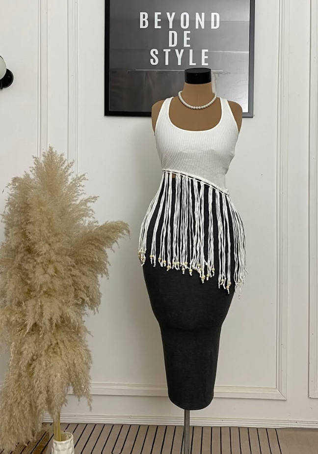 ZARA FRILL DETAIL RACER NECK TOP