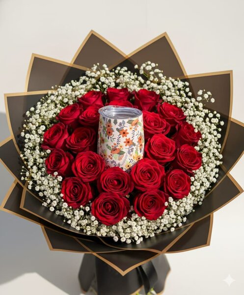 Bouquet de roses rouges élégant