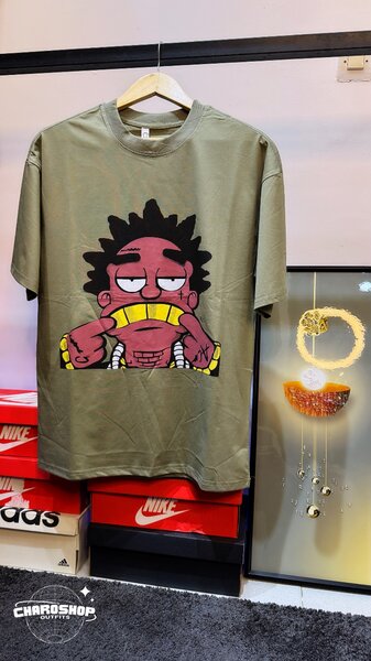 T-shirt vert imprimé graphique