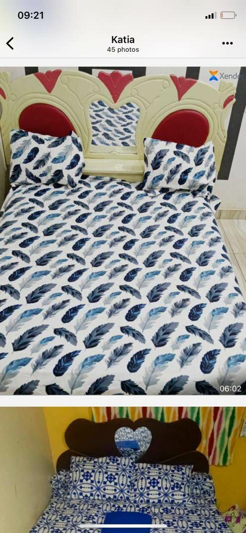 Housse de lit plumes colorées