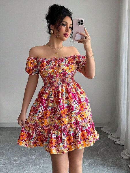 Robe Évasée Florale Élégante