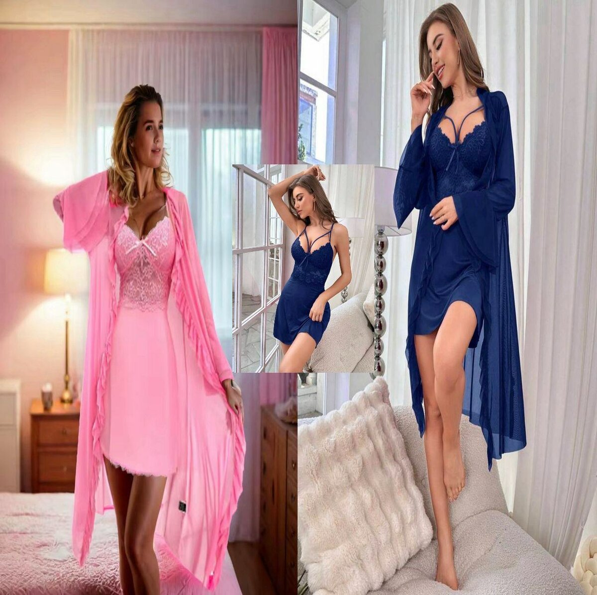 Nuisette et peignoir élégant