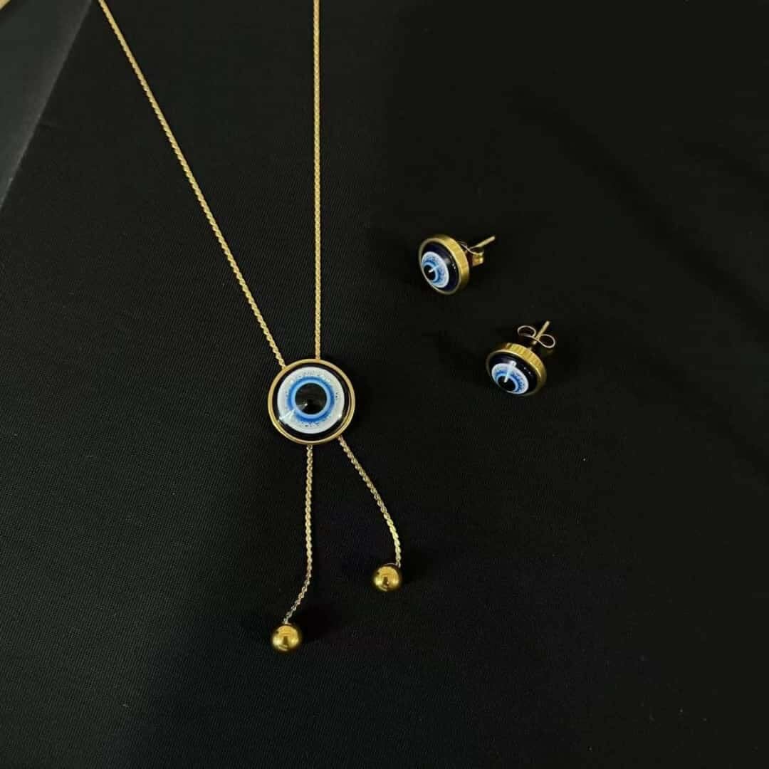 Nazar  necklace and earrings