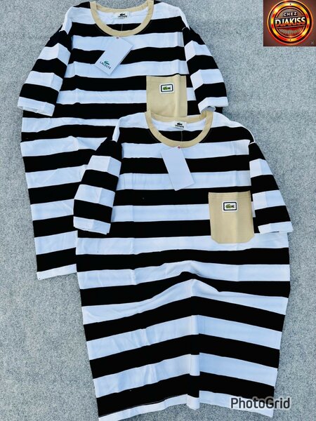 T-Shirts Rayés en Coton