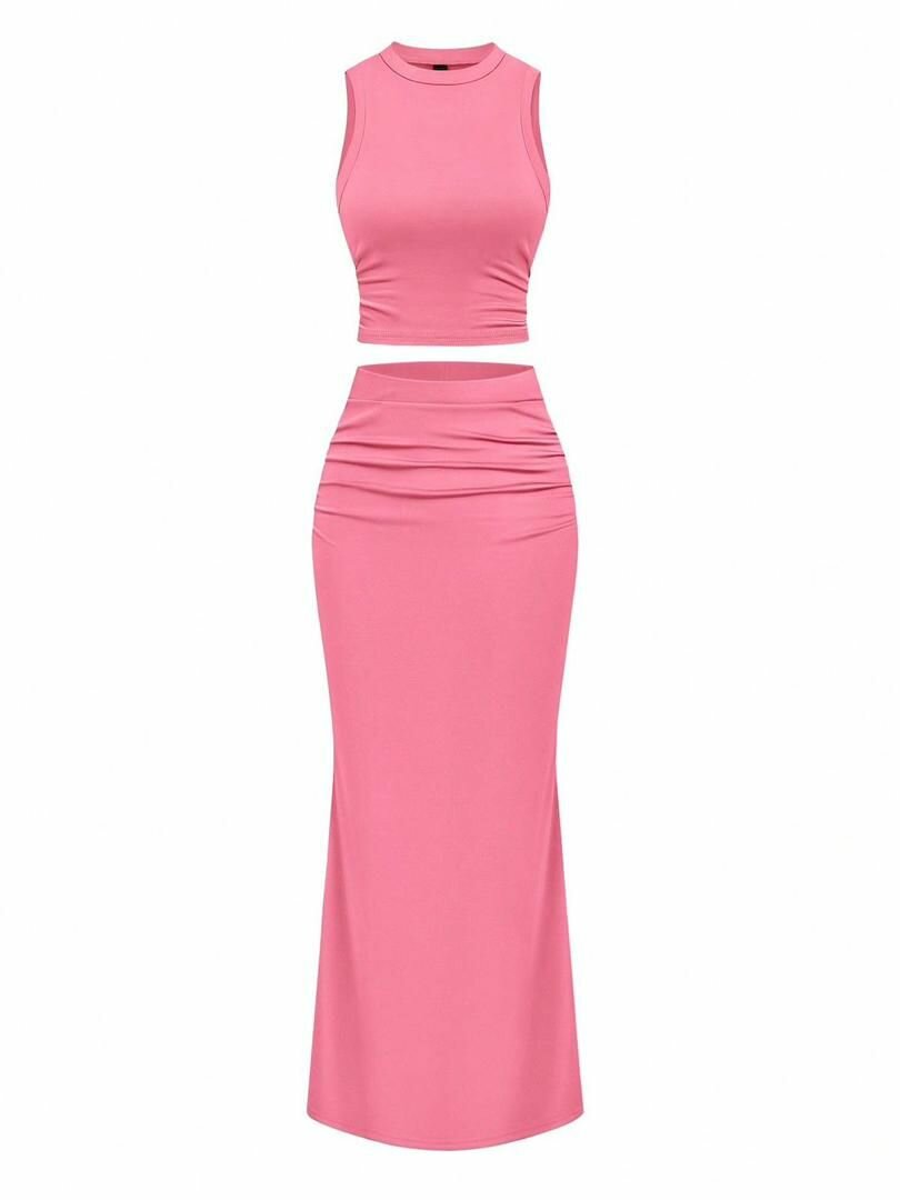 Ensemble crop top et jupe longue