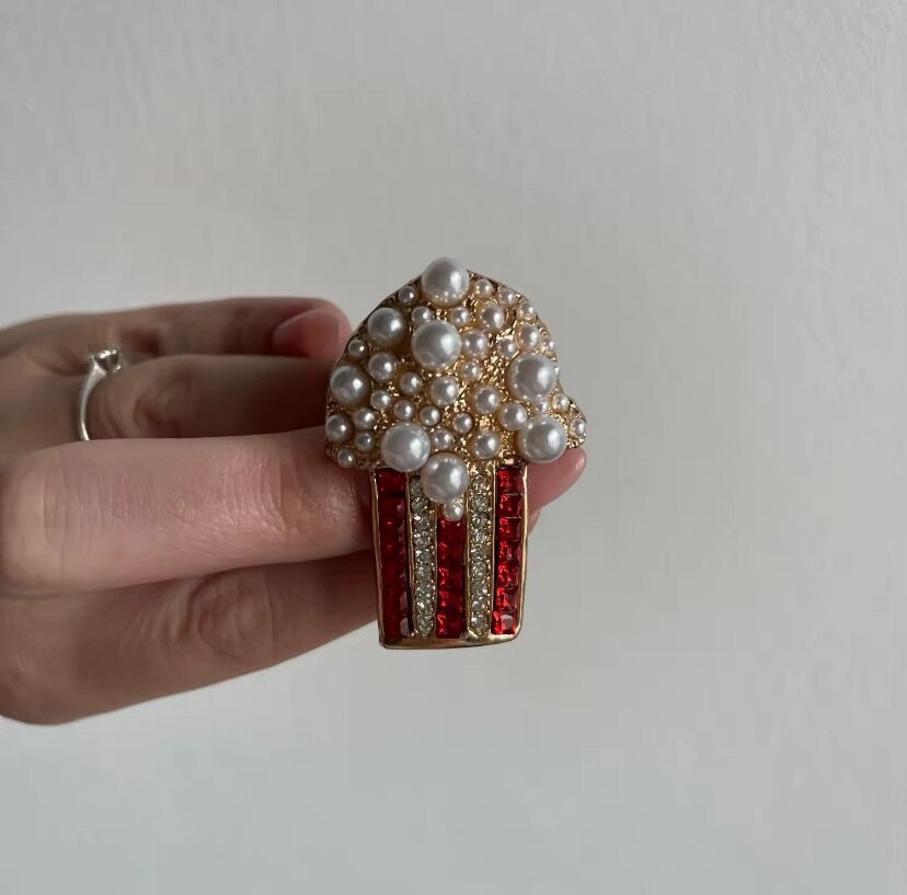 Broche Popcorn Perlés Éclatant