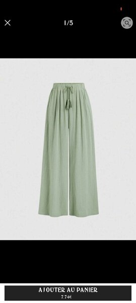 Pantalon large vert femme