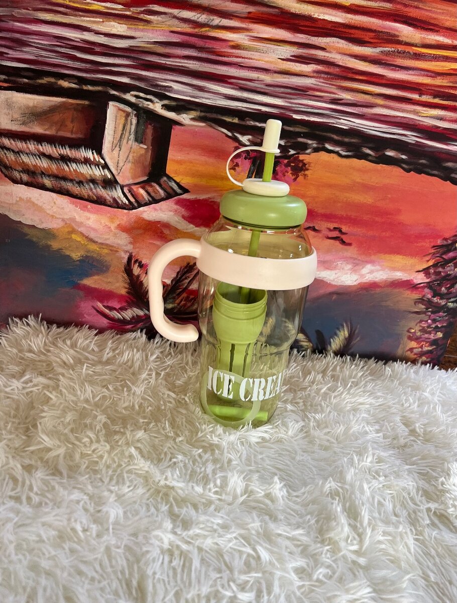 Bouteille réutilisable paille