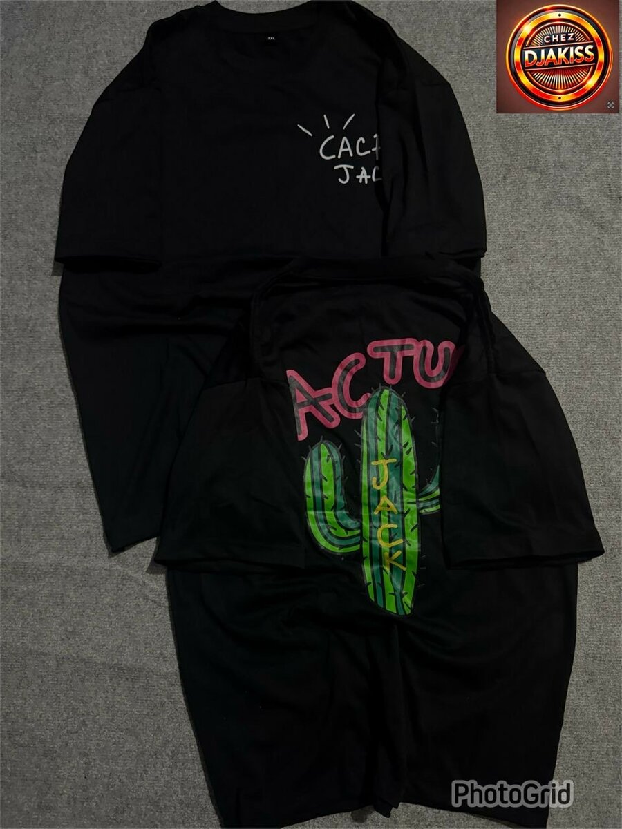 T-shirt noire cactus homme