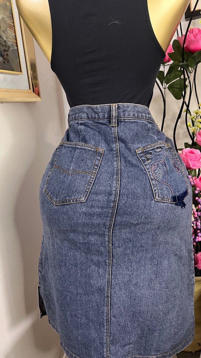 Jupe en jean taille haute