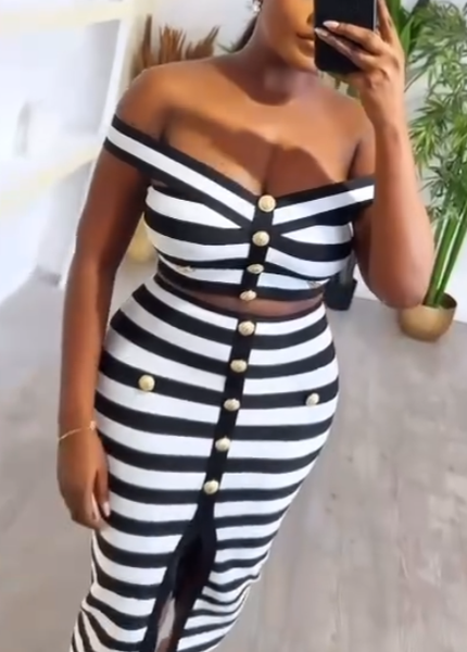 Two piece suit striped