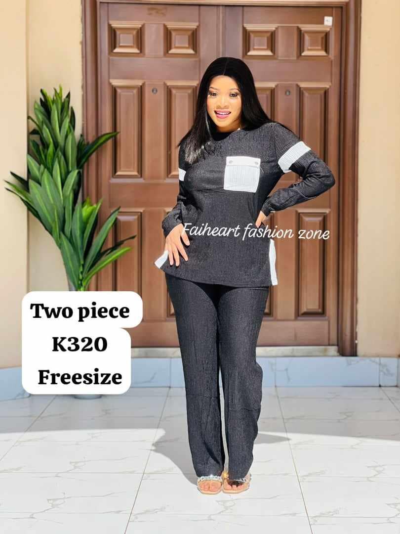 Women's set, black tunic and trousers