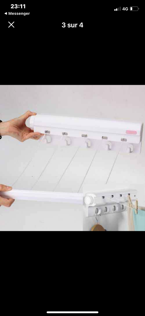 Corde à linge rétractable