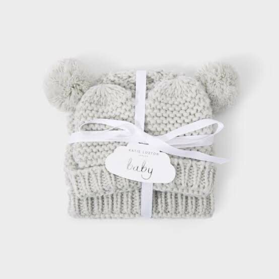 Knitted Hat and Mittens