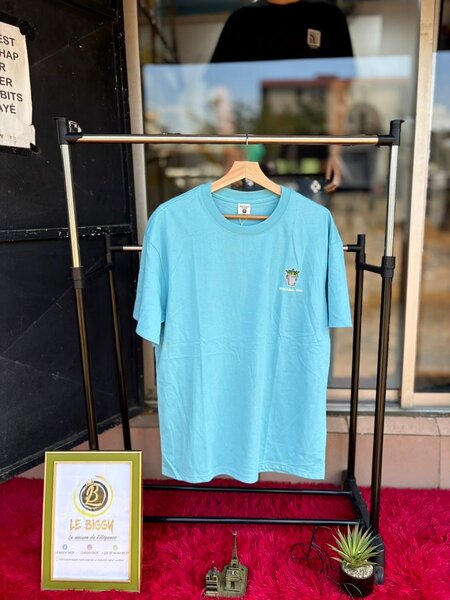 T-shirt bleu casual unisexe