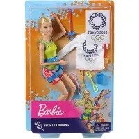 BarbieOlympic Games Tokyo 2020 Sport Climber Doll with Uniform, Tokyo 2020 Jacket, Medal, Harness, Weight and Climbing Clips