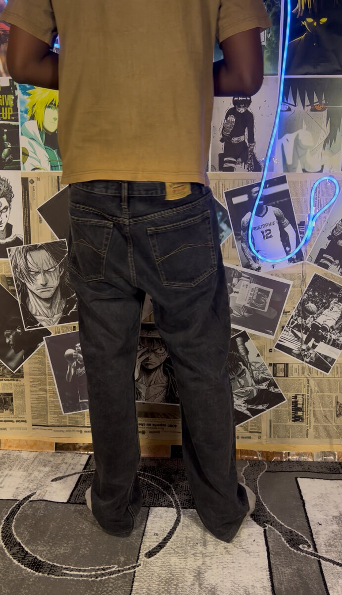 Jeans hommes noir décontracté