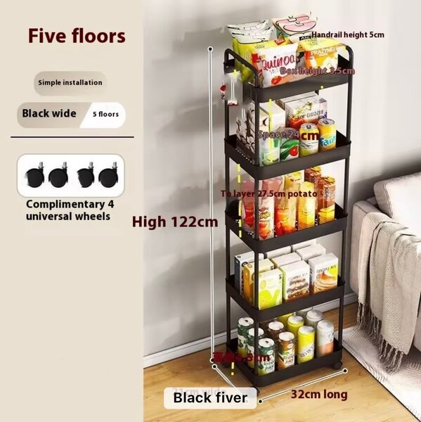 5 Tier Trolley with Wheels