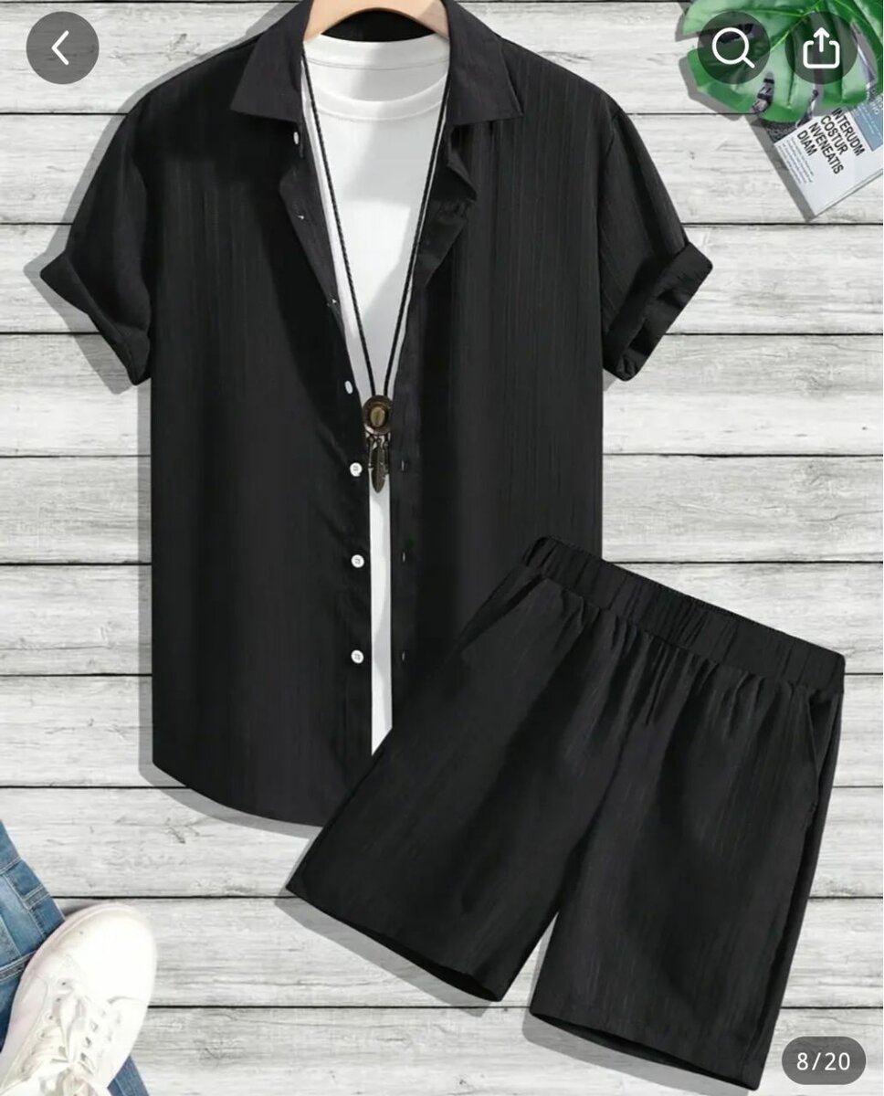 Men's Outfit, Casual Solid Lapel summer wear