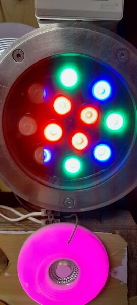 Floor light,  RGB and white colour, available