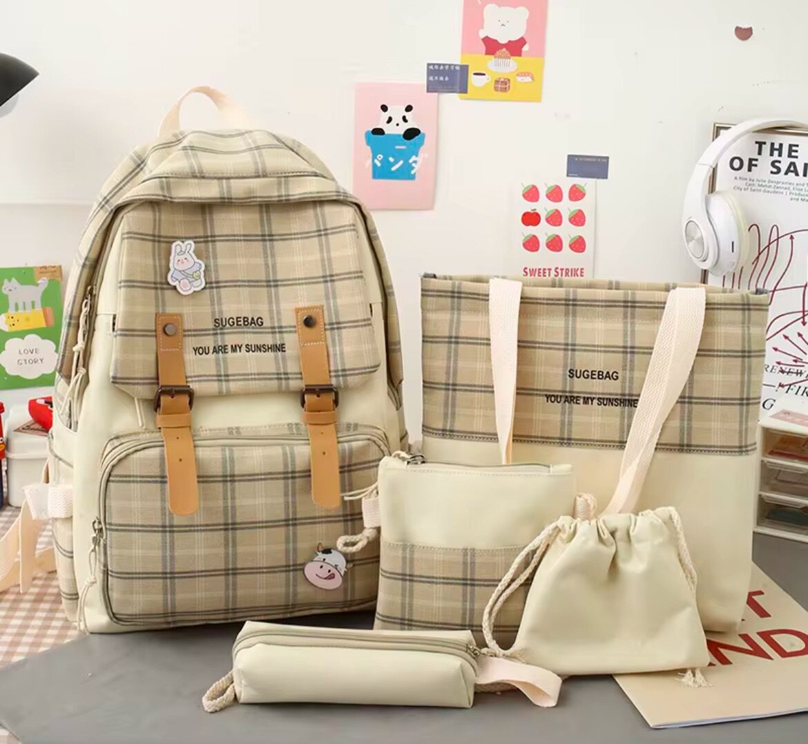 Set de sacs à dos et accessoires tendance