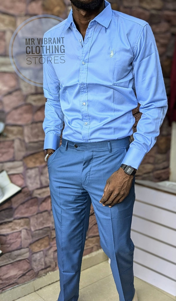 A combo of a smart shirt and a smart trouser