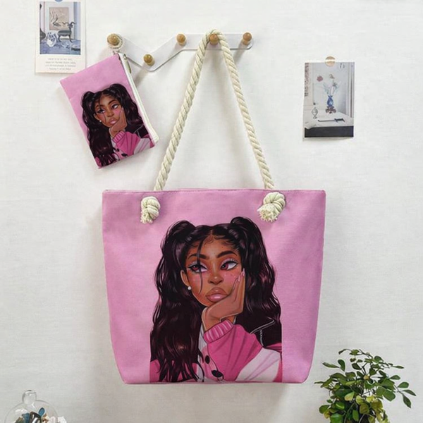 Sac motif femme africaine