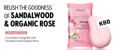Love Nature Soap Bar with Sandalwood & Organic Rose