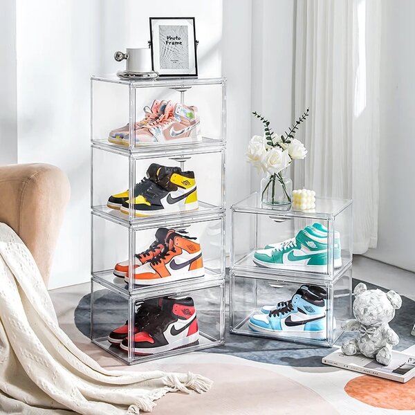 Transparent Stackable Shoe Boxes