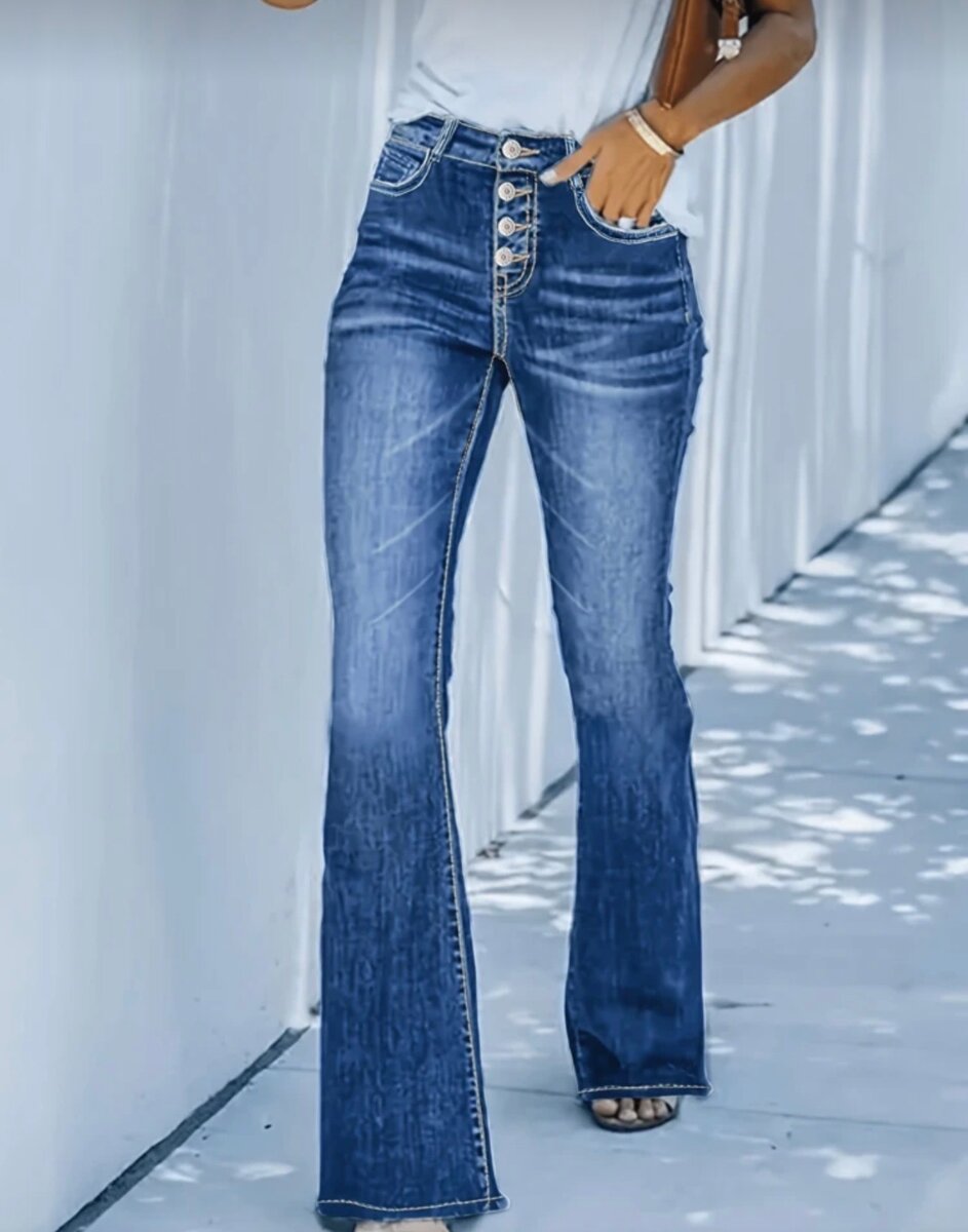 Jean évasé taille haute
