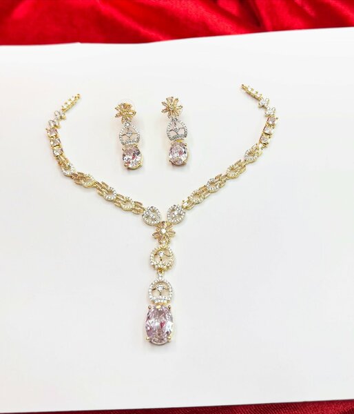 American Diamond 1 karat Necklace set 