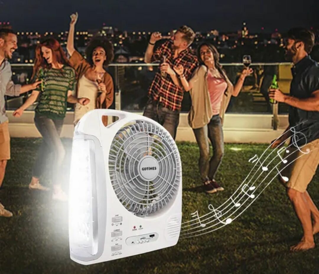 RECHARGEABLE PORTABLE DESKTOP FAN WITH BLUETOOTH SPEAKER