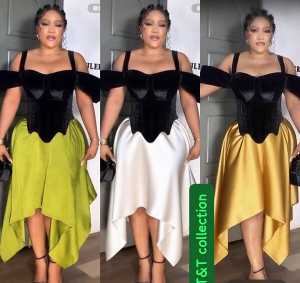 Robe élégante bicolore soirée