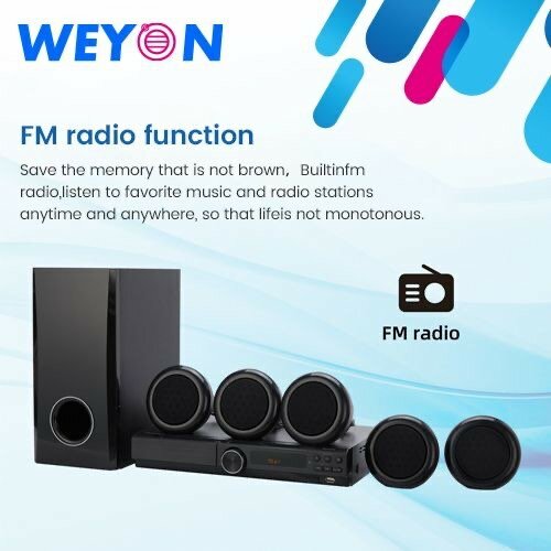 WEYON 5.1 Channel Bluetooth Speaker Home Theater - 300W - Bl
