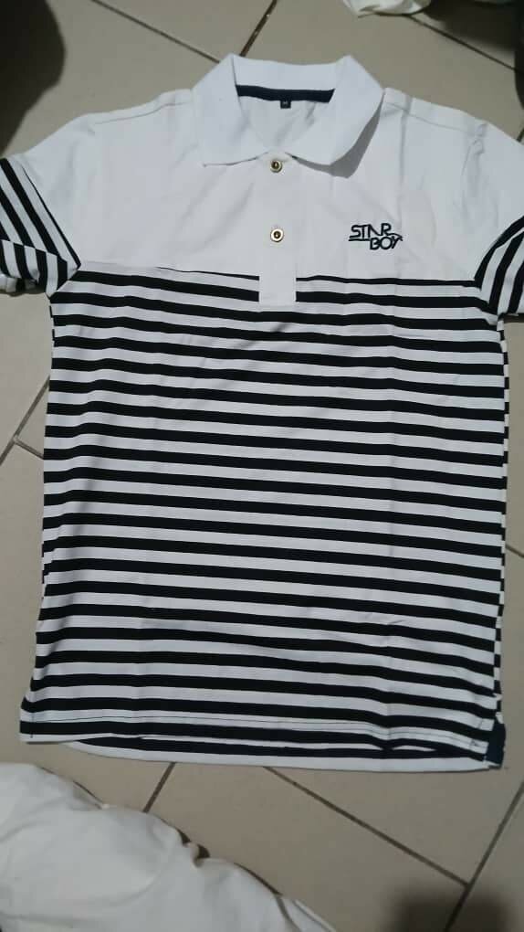 Polo rayé élégant homme