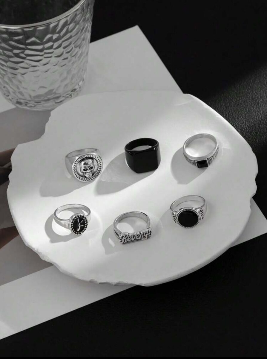 Ensemble de 6 bague à la mode