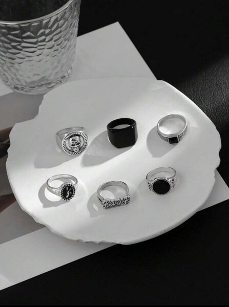 Ensemble de 6 bague à la mode