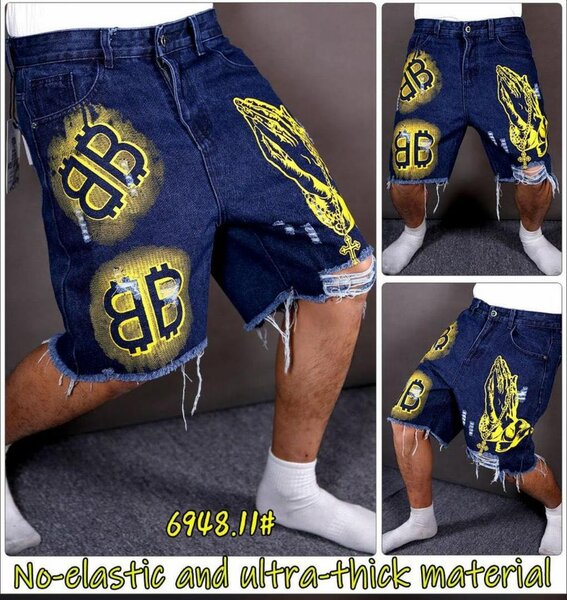 Shorts en jean graffiti