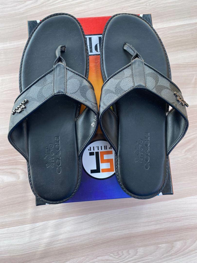 Leather slippers suitable for men