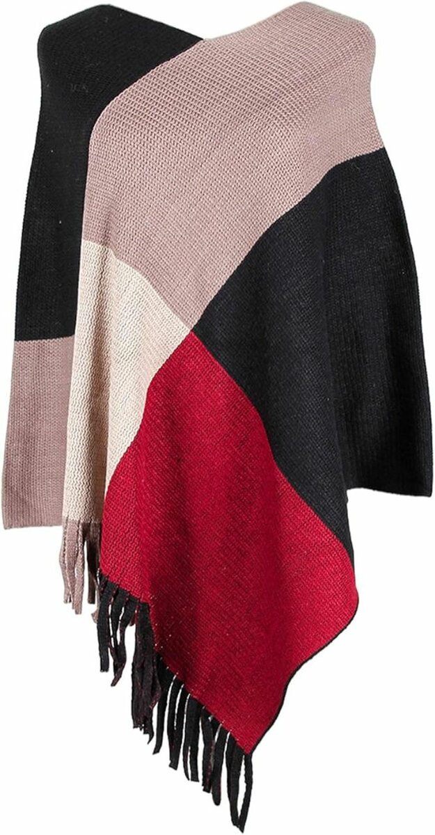 Poncho chaud à franges