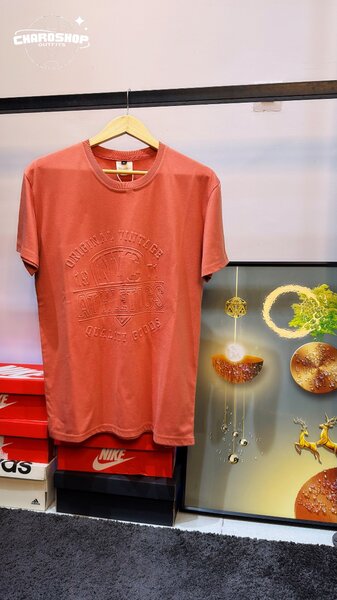 T-shirt casual rouge unisexe