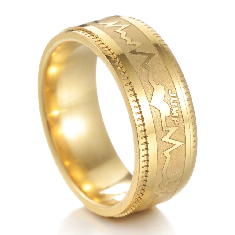 Bague en acier inoxydable avec motif