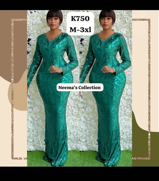 Women's long evening dress in    green